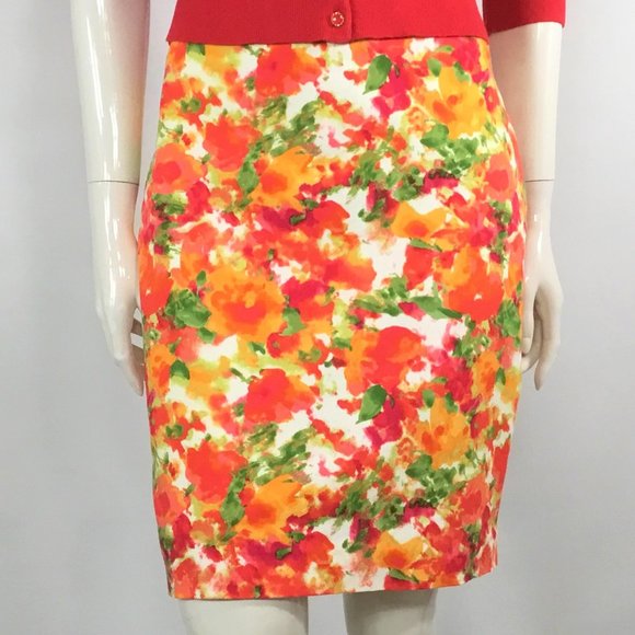 Forever 21 Bright Floral Pencil Skirt